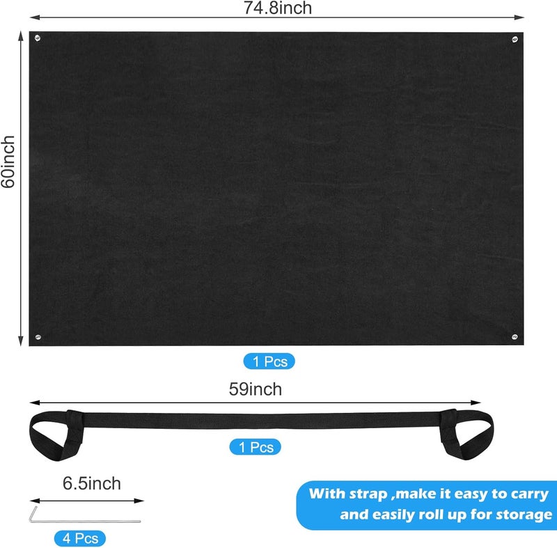 Emsiok Camping Tent Carpet Mat, Large Picnic Blanket Waterproof Outdoor Camping Rugs Keeps You Warm & Dry Felt Tents Floor Mat with Storage Strap and Stakes for Hiking Lawn Inside Outside Tents, 6.2 X 5 Ft - Image 2